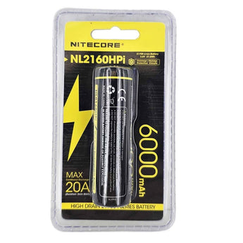 Nitecore NL2160HPi 21700 6000mAh 3.6V Protected Lithium Ion (Li-ion) Button Top Battery for the iSeries Flashlights