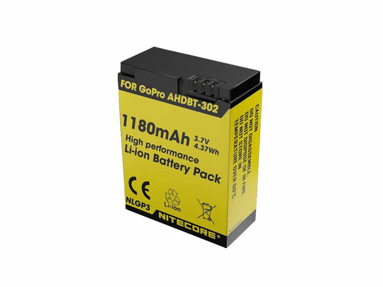 Nitecore 1180mAh 3.7V Rechargeable Lithium-ion (Li-ion) Battery for GoPro HERO3 or HERO3+ (NLGP3)