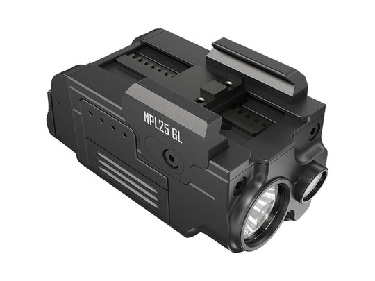 Nitecore NPL25 Rechargeable LED Weapon Light - 900 Lumens - NiteLab UHi 20 - Green Laser - Includes 500mAh Li-ion Battery Pack