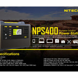 Nitecore NPS400 117AH Portable Power Station - 110V or 220V