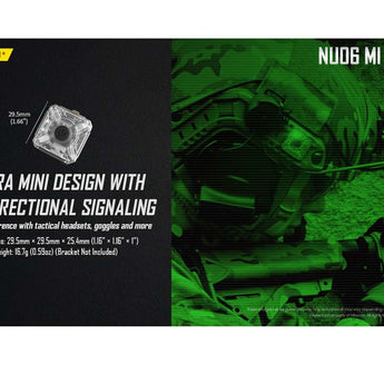 Nitecore NU06 MI IR Mini Signal Light - IR, Green, Red and Blue LED - Uses Built-in 250mAh Li-ion Battery Pack