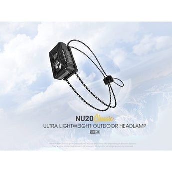 Nitecore NU20 Classic USB-C Rechargeable LED Headlamp - 360 Lumens - NiteLab UHE - Uses Built-in 500mAh Li-ion Battery Pack