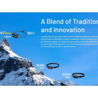 Nitecore NU20 Classic USB-C Rechargeable LED Headlamp - 360 Lumens - NiteLab UHE - Uses Built-in 500mAh Li-ion Battery Pack