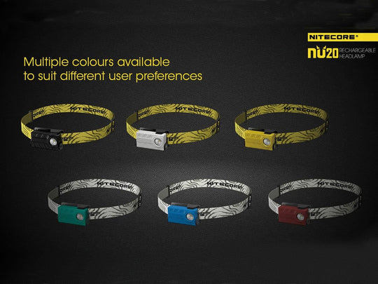 Nitecore NU20 CRI USB Rechargeable Headlamp - Nichia 291B LED - 270 Lumens - Includes Li-ion Battery Pack - Blue