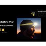 Nitecore NU27 USB-C Rechargeable LED Headlamp - 600 Lumens - MCT UHE - Uses Built-in 850mAh Li-ion Battery Pack - Shadow Black or Alpine White