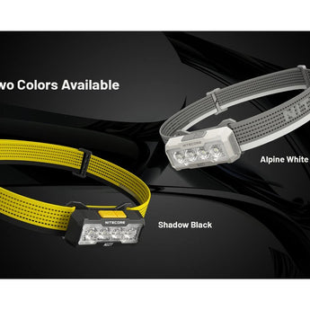 Nitecore NU27 USB-C Rechargeable LED Headlamp - 600 Lumens - MCT UHE - Uses Built-in 850mAh Li-ion Battery Pack - Shadow Black or Alpine White
