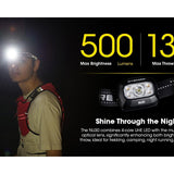 Nitecore NU30 USB-C Rechargeable LED Headlamp - 500 Lumens - Uses Built-in 1500mAh Li-ion Battery Pack