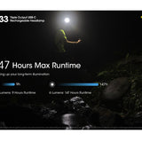 Nitecore NU33 USB-C Rechargeable LED Headlamp - 700 Lumens - Uses Built-in 2000mAh Li-ion battery Pack