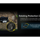 Nitecore NU40 USB-C Rechargeable LED Headlamp - 1000 Lumens - Uses Built-in 2600mAh Li-ion Battery Pack