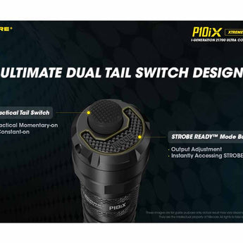 Nitecore P10iX USB-C Rechargeable LED Flashlight - 4000 Lumens - 4 x CREE XP-L2 V6 - Includes 1 x 21700 and NTH10 Holster