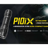 Nitecore P10iX USB-C Rechargeable LED Flashlight - 4000 Lumens - 4 x CREE XP-L2 V6 - Includes 1 x 21700 and NTH10 Holster