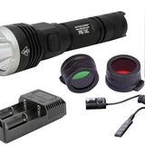 Nitecore P16-TAC Tactical LED Flashlight Hunting Kit with Choice of Gunmount, RSW1 Pressure Switch, Filters and I2 Charger - CREE XM-L2 U3 - 1000 Lumens - Uses 1 x 18650 (included) or 2 x CR123A
