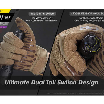 Nitecore P20 UV V2 Dual Output Tactical LED Flashlight - 1000 Lumens - 320mW UV Beam - CREE XP-L2 V6 - Uses 1 x 18650 or 2 x CR123A or 2 x RCR123A