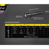 Nitecore P20 UV V2 Dual Output Tactical LED Flashlight - 1000 Lumens - 320mW UV Beam - CREE XP-L2 V6 - Uses 1 x 18650 or 2 x CR123A or 2 x RCR123A