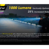Nitecore P20 UV V2 Dual Output Tactical LED Flashlight - 1000 Lumens - 320mW UV Beam - CREE XP-L2 V6 - Uses 1 x 18650 or 2 x CR123A or 2 x RCR123A
