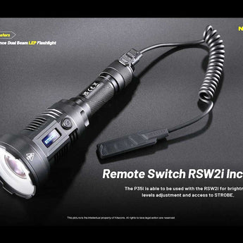 Nitecore P35i USB-C  Rechargeable Dual Beam LEP Flashlight - 6 x CREE XP-G3 and 1 x LEP - 3000 Lumens - Includes 1 x 21700