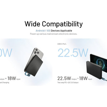 Nitecore POCKET10000 Carbon Fiber 10000mAh Li-ion Power Bank with Built-in USB-C Cable