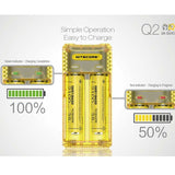 Nitecore Q2 2-Bay Quick Charger for Li-Ion, IMR Batteries - Comes in a Variety of Colors