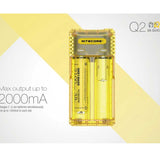 Nitecore Q2 2-Bay Quick Charger for Li-Ion, IMR Batteries - Comes in a Variety of Colors