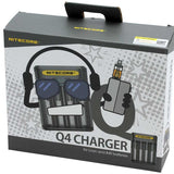 Nitecore Q4 4-Bay Quick Charger for Li-Ion, IMR Batteries - Comes in a Variety of Colors