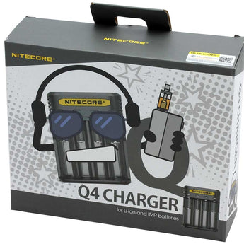 Nitecore Q4 4-Bay Quick Charger for Li-Ion, IMR Batteries - Comes in a Variety of Colors