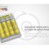 Nitecore Q4 4-Bay Quick Charger for Li-Ion, IMR Batteries - Comes in a Variety of Colors