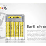 Nitecore Q4 4-Bay Quick Charger for Li-Ion, IMR Batteries - Comes in a Variety of Colors