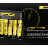Nitecore Q6 6 Bay Battery Charger for Li-Ion, IMR Batteries - 2A Output - Fits 10440, 14500, 16500, 16340, 17500, 17650, 17670, 18350, 18490, 18500, 18650, 20700, 21700, 22650, 26500, 26650, and more