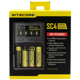 Nitecore Superb Charger SC4 4-Channel Selectable Current Smart Battery Charger for Li-ion, Ni-Cd, NiMH Batteries, and USB Devices
