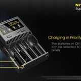 Nitecore Superb Charger SC4 4-Channel Selectable Current Smart Battery Charger for Li-ion, Ni-Cd, NiMH Batteries, and USB Devices