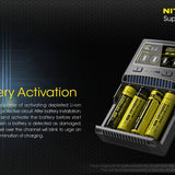 Nitecore Superb Charger SC4 4-Channel Selectable Current Smart Battery Charger for Li-ion, Ni-Cd, NiMH Batteries, and USB Devices