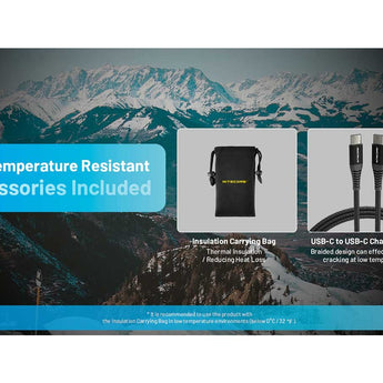 Nitecore Summit 20000 Low Temperature Resistant Carbon Fiber Li-ion Powerbank - 20000mAh - Includes 1 x USB-C Charging Cable