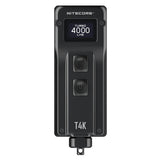 Nitecore T4K USB-C Rechargeable Keychain LED Flashlight - 4 x CREE XP-L2 V6 - 4000 Lumens - Uses 3.7V 1000mAh Battery Pack