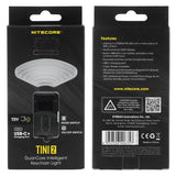 Nitecore TINI-2 Dual-Core USB-C Rechargeable LED Keychain Flashlight - 500 Lumens - 2 x OSRAM P8 - Uses Built-In 280mAh Li-ion Battery Pack - Aluminum Alloy, Stainless Steel, or Titanium - Black or Gray