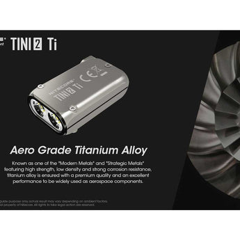 Nitecore TINI-2 Dual-Core USB-C Rechargeable LED Keychain Flashlight - 500 Lumens - 2 x OSRAM P8 - Uses Built-In 280mAh Li-ion Battery Pack - Aluminum Alloy, Stainless Steel, or Titanium - Black or Gray