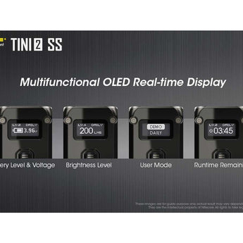 Nitecore TINI-2 Dual-Core USB-C Rechargeable LED Keychain Flashlight - 500 Lumens - 2 x OSRAM P8 - Uses Built-In 280mAh Li-ion Battery Pack - Aluminum Alloy, Stainless Steel, or Titanium - Black or Gray