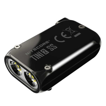 Nitecore TINI-2 Dual-Core USB-C Rechargeable LED Keychain Flashlight - 500 Lumens - 2 x OSRAM P8 - Uses Built-In 280mAh Li-ion Battery Pack - Aluminum Alloy, Stainless Steel, or Titanium - Black or Gray