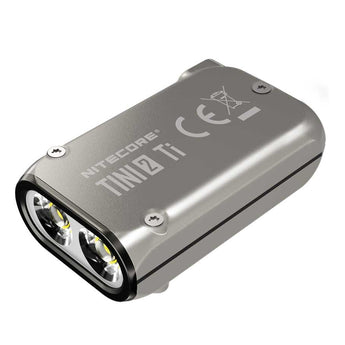 Nitecore TINI-2 Dual-Core USB-C Rechargeable LED Keychain Flashlight - 500 Lumens - 2 x OSRAM P8 - Uses Built-In 280mAh Li-ion Battery Pack - Aluminum Alloy, Stainless Steel, or Titanium - Black or Gray