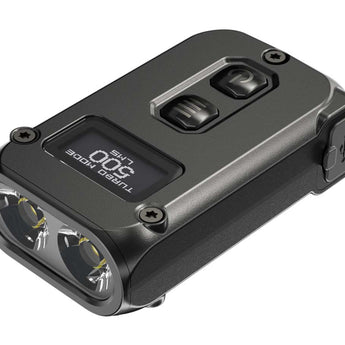 Nitecore TINI-2 Dual-Core USB-C Rechargeable LED Keychain Flashlight - 500 Lumens - 2 x OSRAM P8 - Uses Built-In 280mAh Li-ion Battery Pack - Aluminum Alloy, Stainless Steel, or Titanium - Black or Gray