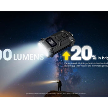 Nitecore TINI 3 USB-C Rechargeable LED Keylight - 600 Lumens - NiteLab MCT UHE - Uses Built-in 330mAh Li-ion Battery Pack - Black, Gray, or Orange