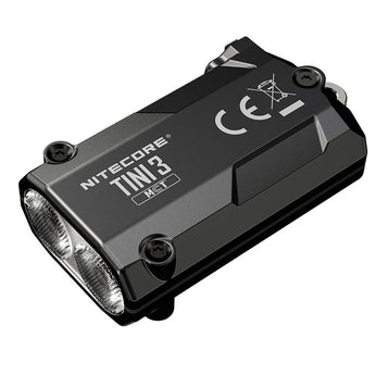 Nitecore TINI 3 USB-C Rechargeable LED Keylight - 600 Lumens - NiteLab MCT UHE - Uses Built-in 330mAh Li-ion Battery Pack - Black, Gray, or Orange