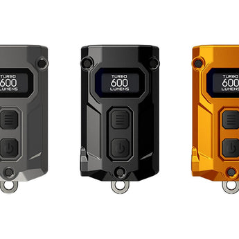 Nitecore TINI 3 USB-C Rechargeable LED Keylight - 600 Lumens - NiteLab MCT UHE - Uses Built-in 330mAh Li-ion Battery Pack - Black, Gray, or Orange
