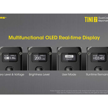 Nitecore TINI-2 Dual-Core USB-C Rechargeable LED Keychain Flashlight - 500 Lumens - 2 x OSRAM P8 - Uses Built-In 280mAh Li-ion Battery Pack - Aluminum Alloy, Stainless Steel, or Titanium - Black or Gray