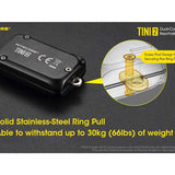 Nitecore TINI-2 Dual-Core USB-C Rechargeable LED Keychain Flashlight - 500 Lumens - 2 x OSRAM P8 - Uses Built-In 280mAh Li-ion Battery Pack - Aluminum Alloy, Stainless Steel, or Titanium - Black or Gray