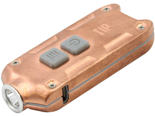 Nitecore TIP Cu USB Rechargeable Key Light - CREE XP-G2 LED - 360 Lumens - Includes 1 x Li-Ion Battery Pack - Copper