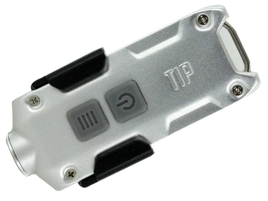 Nitecore TIP (2017) USB Rechargeable Key Light - CREE XP-G2 LED - 360 Lumens - Includes 1 x Li-Ion Battery Pack - Silver