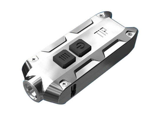 Nitecore TIP SS USB Rechargeable Stainless Steel Key Light - CREE XP-G2 S3 LED - 360 Lumens - Includes 1 x Li-Ion Battery Pack - Glacier