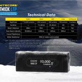 Nitecore TM10K LTP Low Temperature Resistant Tiny Monster Rechargeable LED Flashlight - 6 x CREE XHP35 HD - 10000 Lumens - Includes Built-In 4200mAh 3.7V Li-Ion Battery Pack
