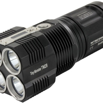 Nitecore Tiny Monster TM28 Flashlight Kit - 4 x CREE XHP35 HI LEDs - 6000 Lumens - Includes 4 x 3100mAh Nitecore IMR 18650s
