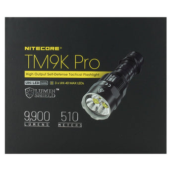 Nitecore TM9K Pro USB-C Rechargeable LED Flashlight - 9900 Lumens -  3 x NiteLab UHi 40 MAX - Uses Built-in 5000mAh Li-ion Battery Pack